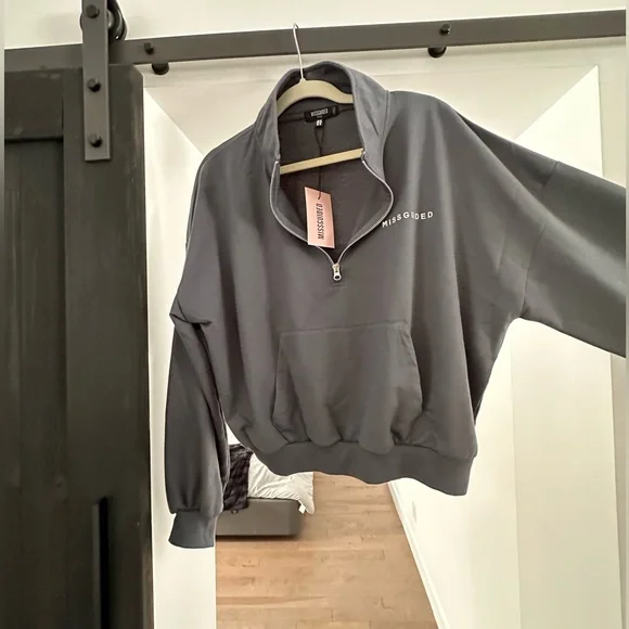 MISSGUIDED HOODIE IN GRAY - Picture 7 of 10